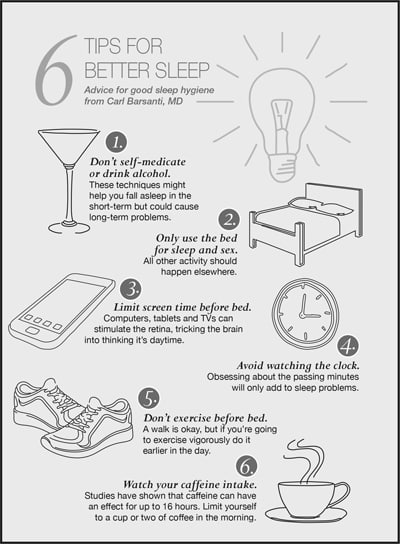 Sleep tips infographic