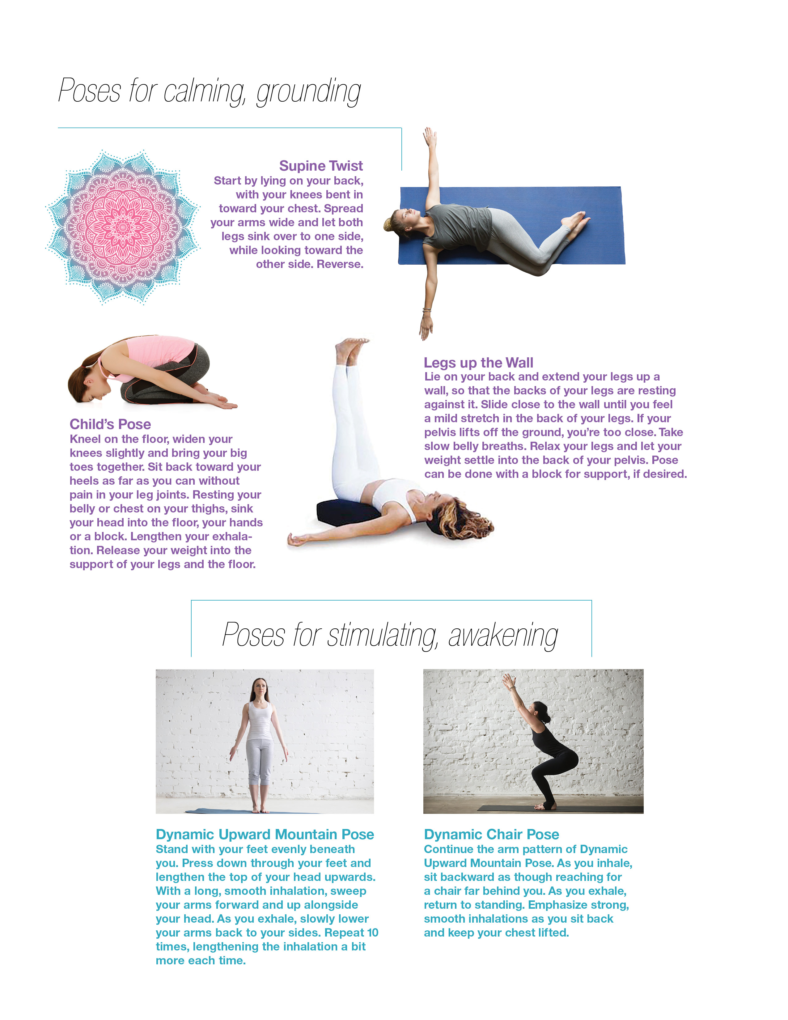 Theraputic yoga poses with descriptions