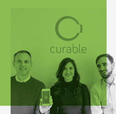 John Gribbon, Laura Seago and erich Luedtke, FOunders of curable. Photo courtesy of curable