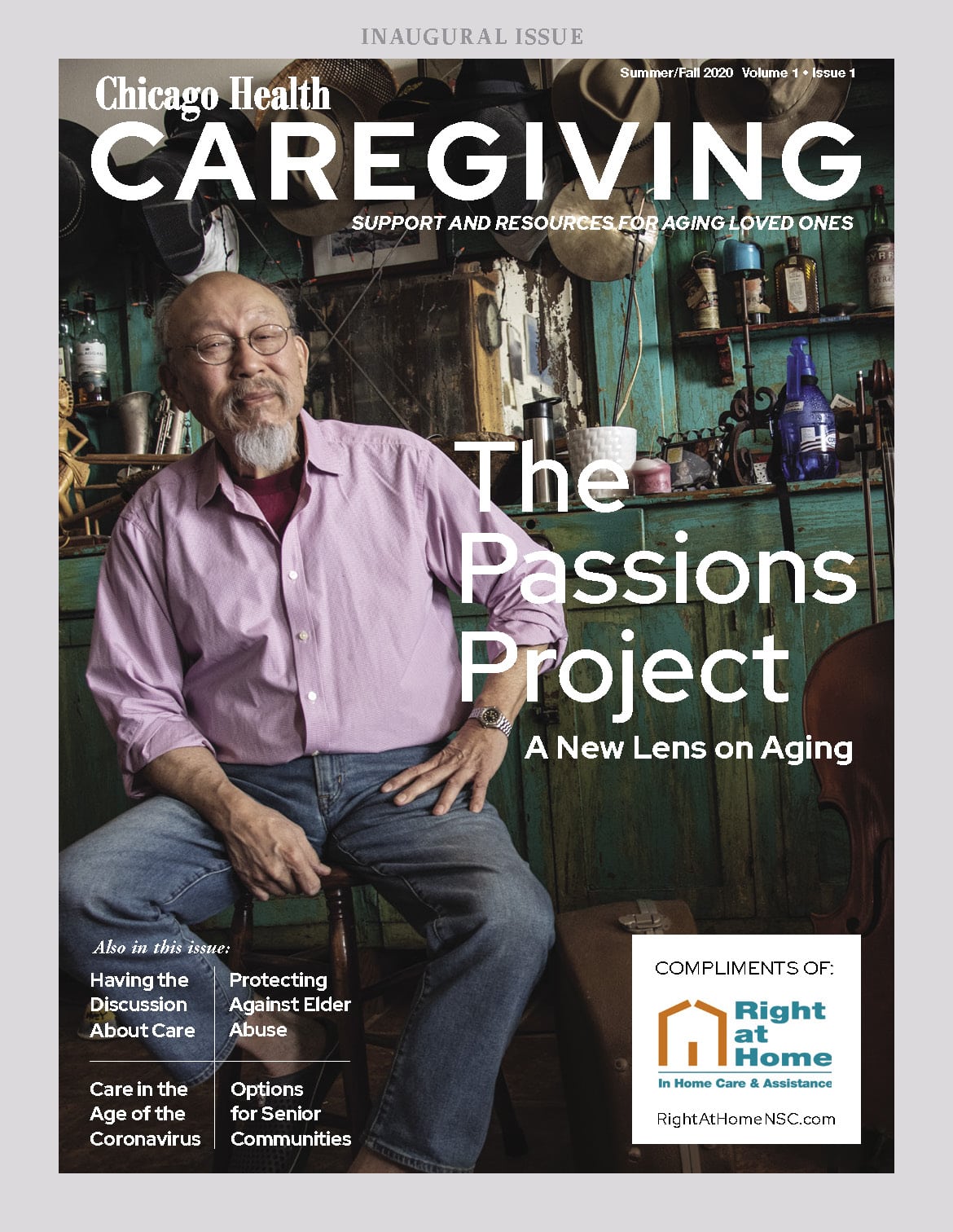 Right at Home custom cover for Caregiving magazine
