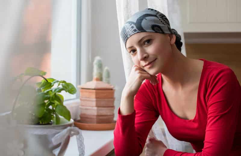 woman with cancer contemplating radiation