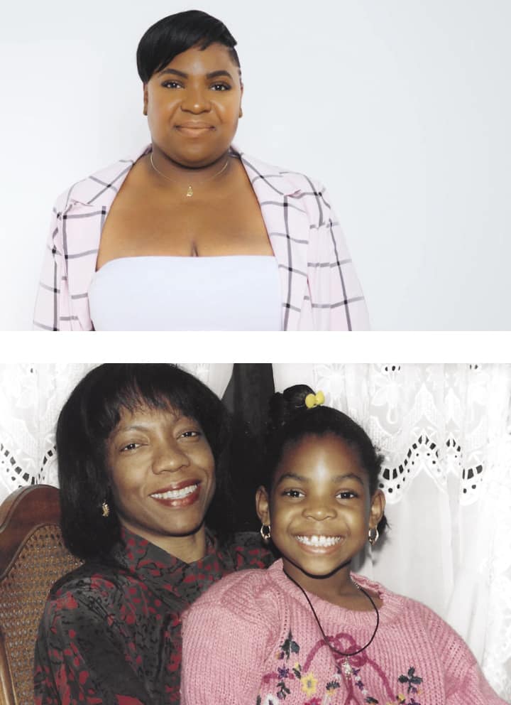 Simone Malcolm as a child pictured with her mother