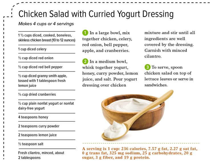 Chicken salad with curried yogurt recipe