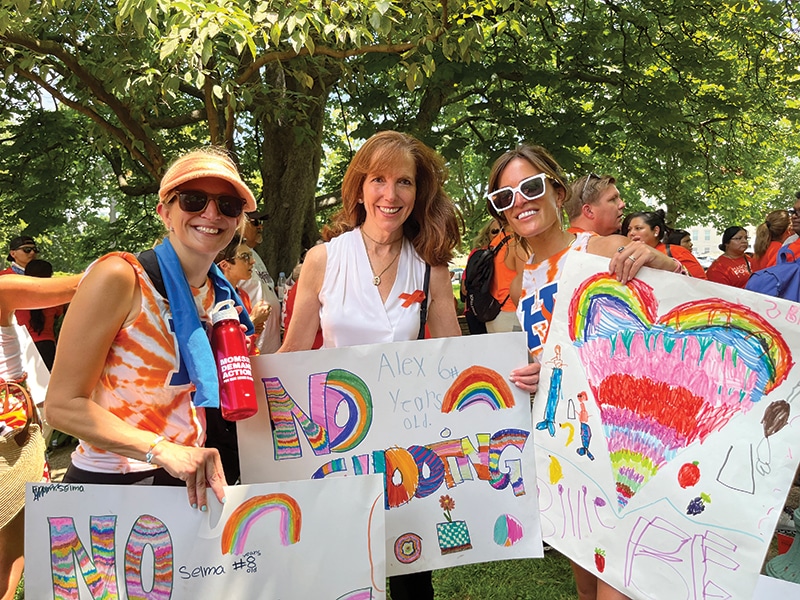 Carolyn Pelissero Moretti pictured left, at the March Fourth march in washington DC, July 2022