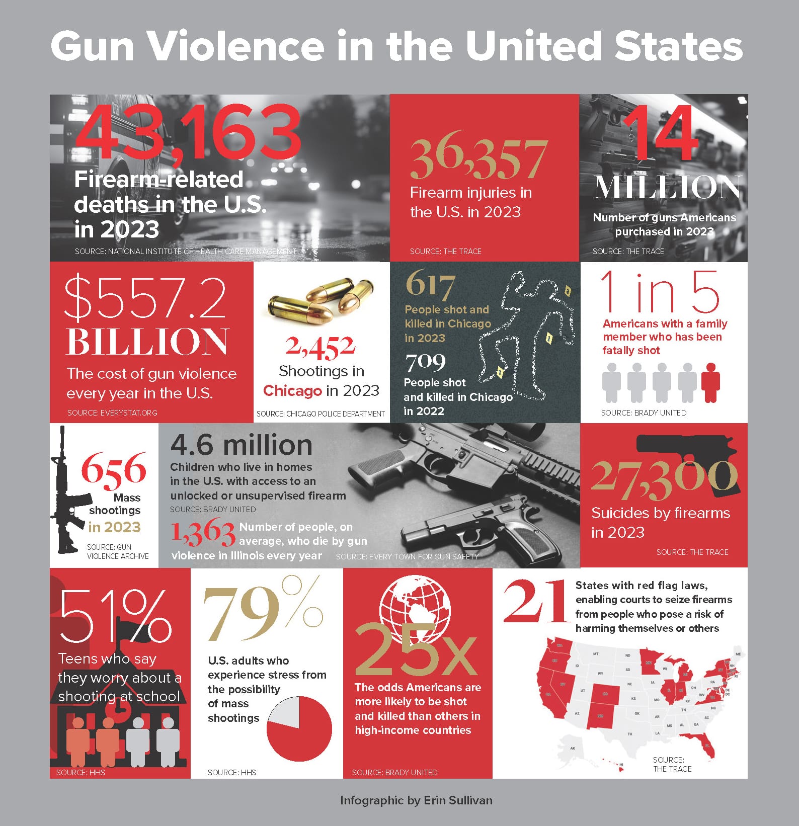 Gun violence statistics in the United States in 2024