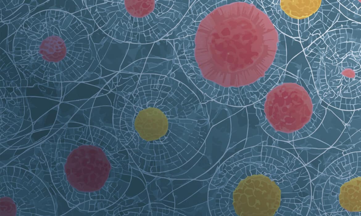Abstract cancer cell illustration