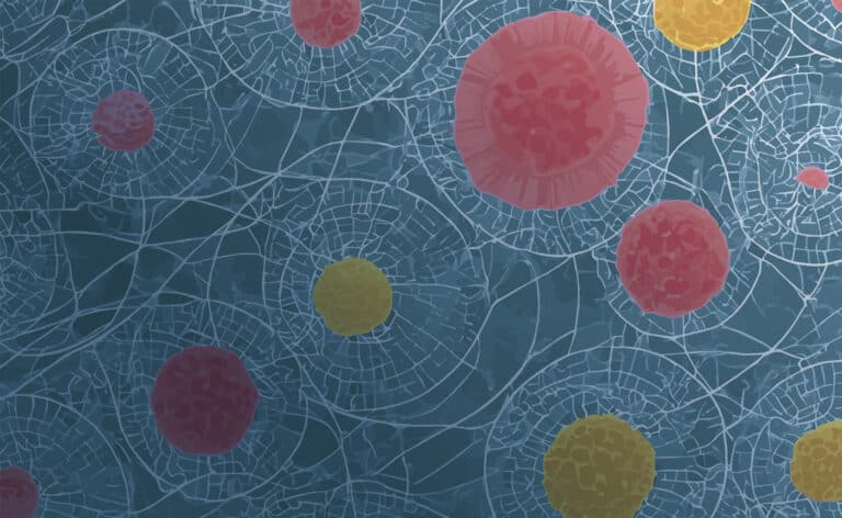 Abstract cancer cell illustration