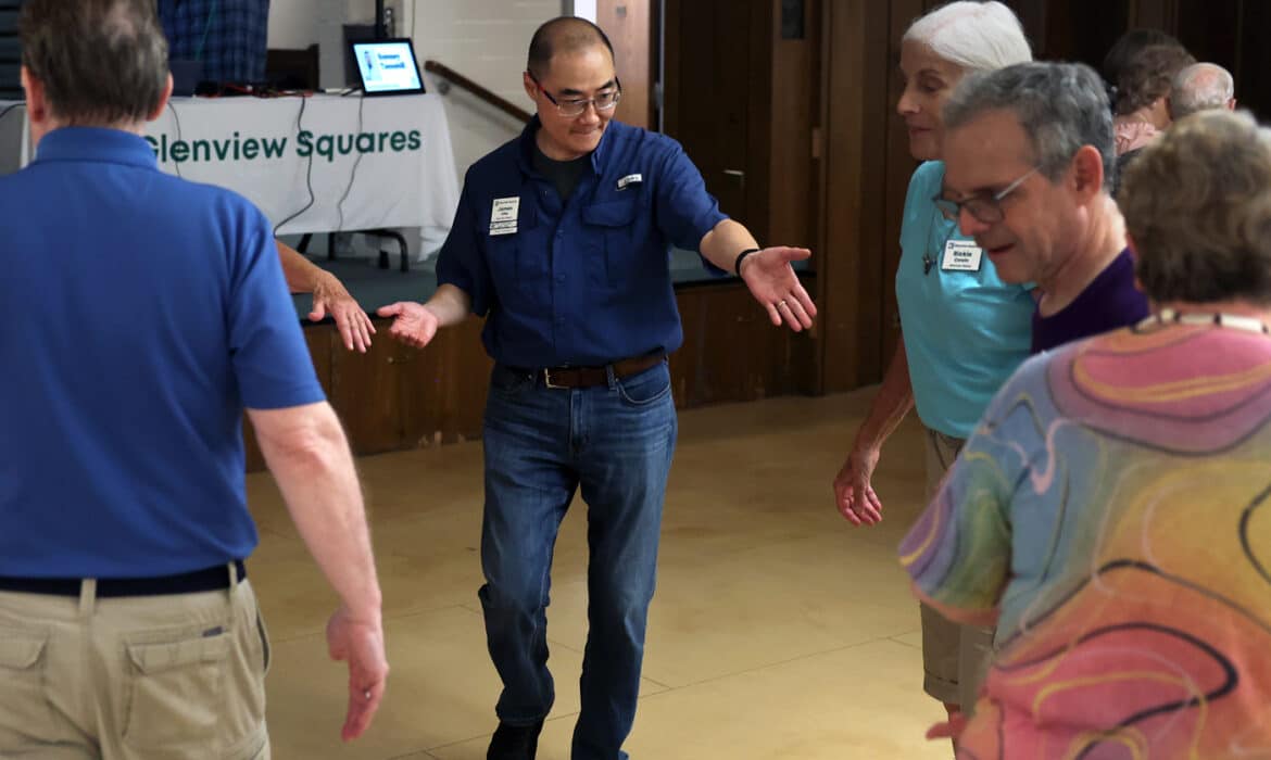 James Cha square dances at Glenview Squares