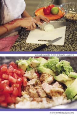 Michelle Zacarias prepares a nutrient rich meal