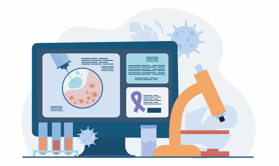 Illustration representing cancer research