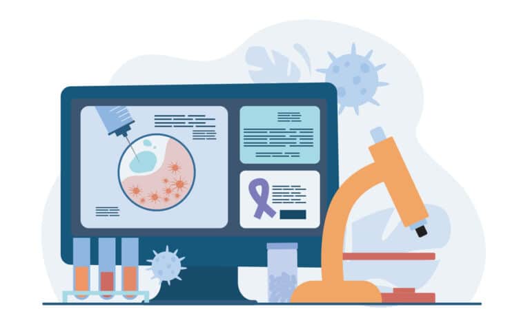 Illustration representing cancer research