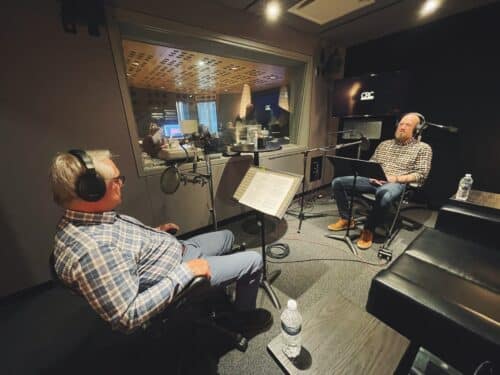 Dan Dean and Douglas Vaughn in the recording studio.