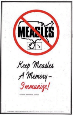 A CDC measles immunization promotion poster from 1980.