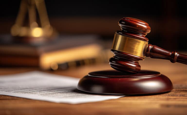 Legal documents with a gavel