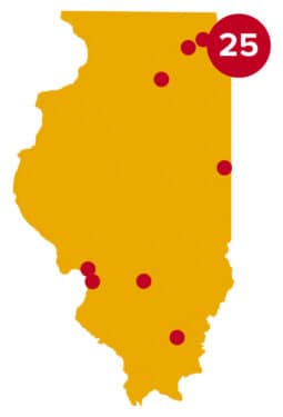 Safety-net hospitals in Illinois map