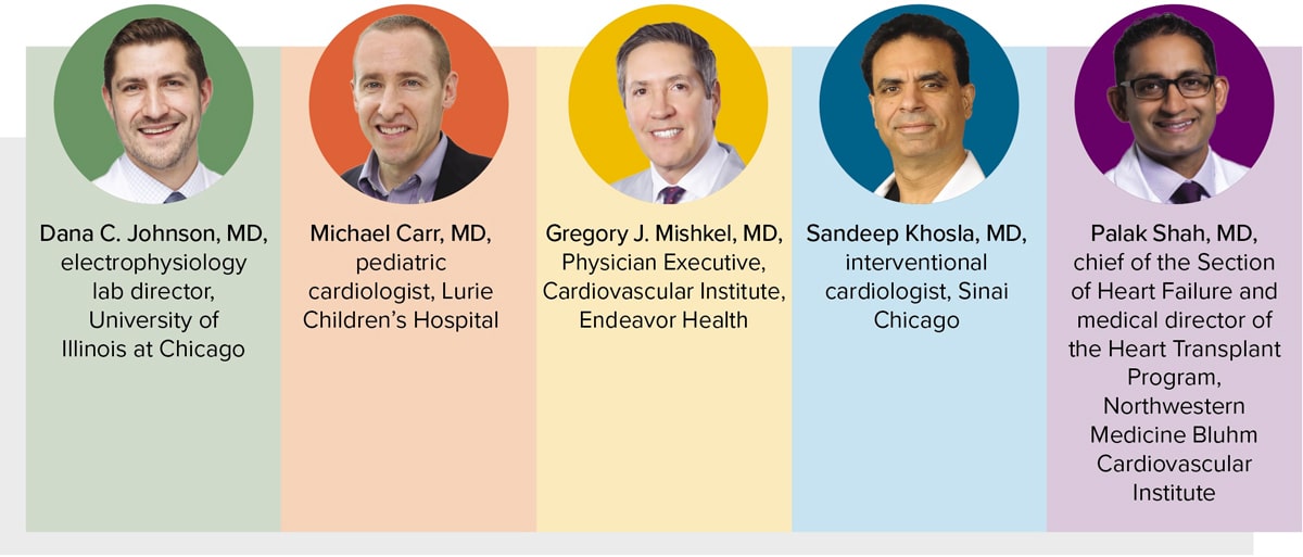 Six cardiologists pictured who have participated in the roundtable discussion