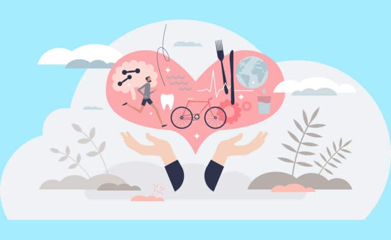 Simple flat cardiology themed illustration