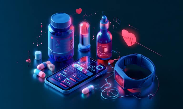 Supplements and health tracking devices demonstrating the concept of longevitymaxxing